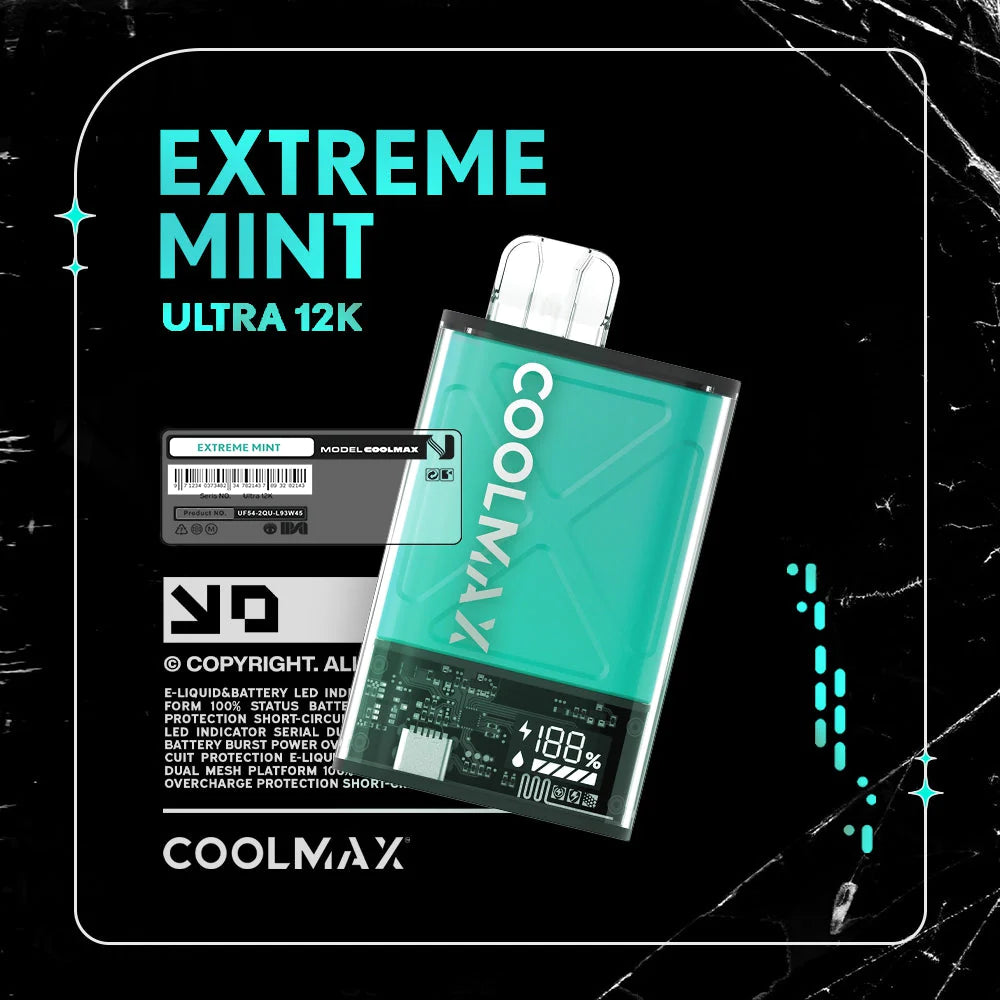 COOLMAX Ultra 12K Disposable Vape Extreme Mint