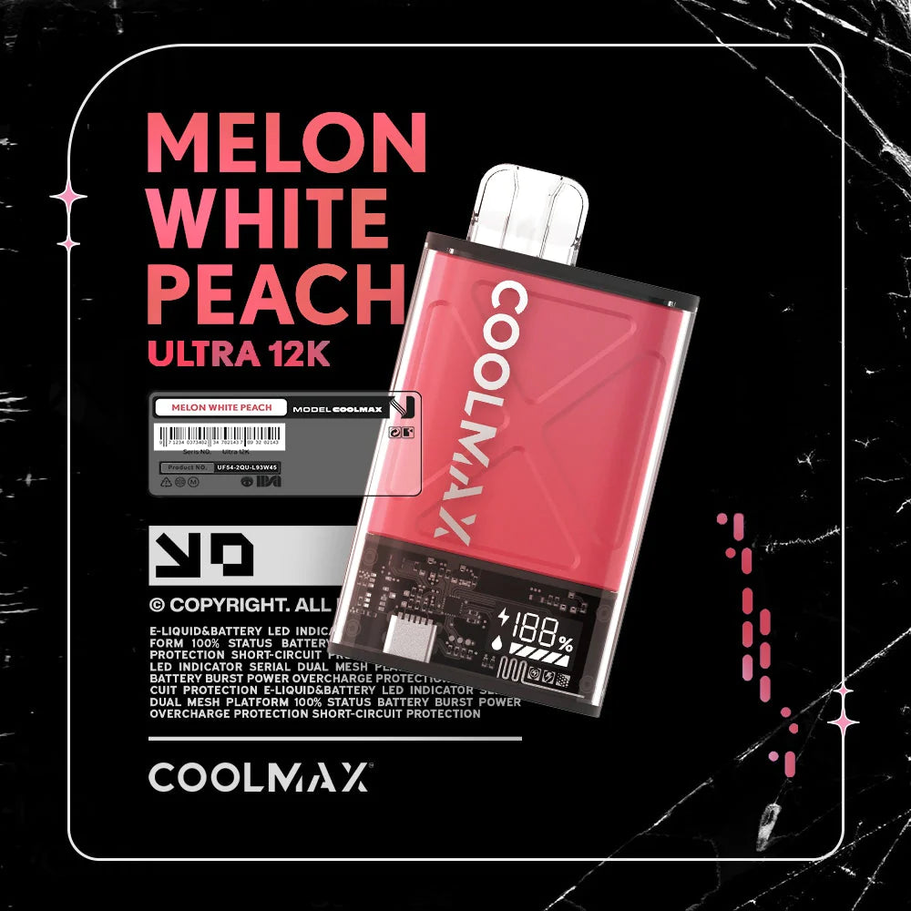 COOLMAX Ultra 12K Disposable Vape Melon White Peach