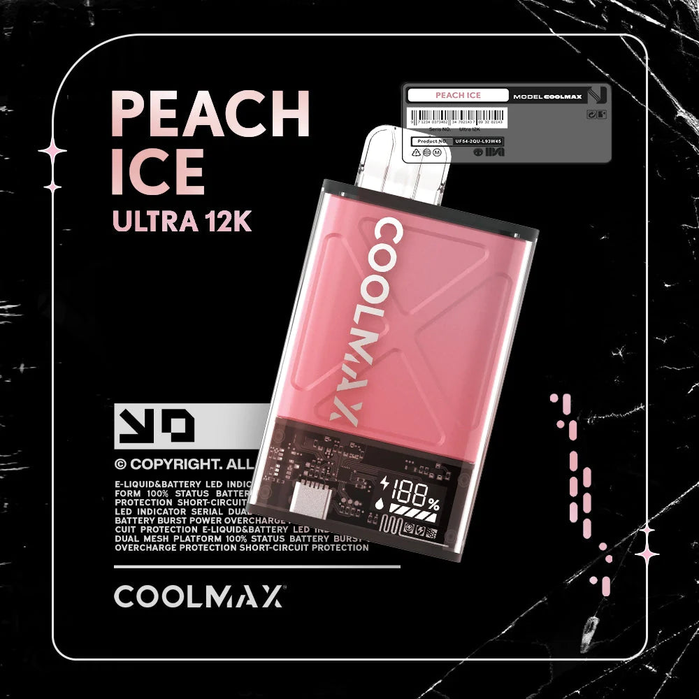 COOLMAX Ultra 12K Disposable Vape Peach Ice