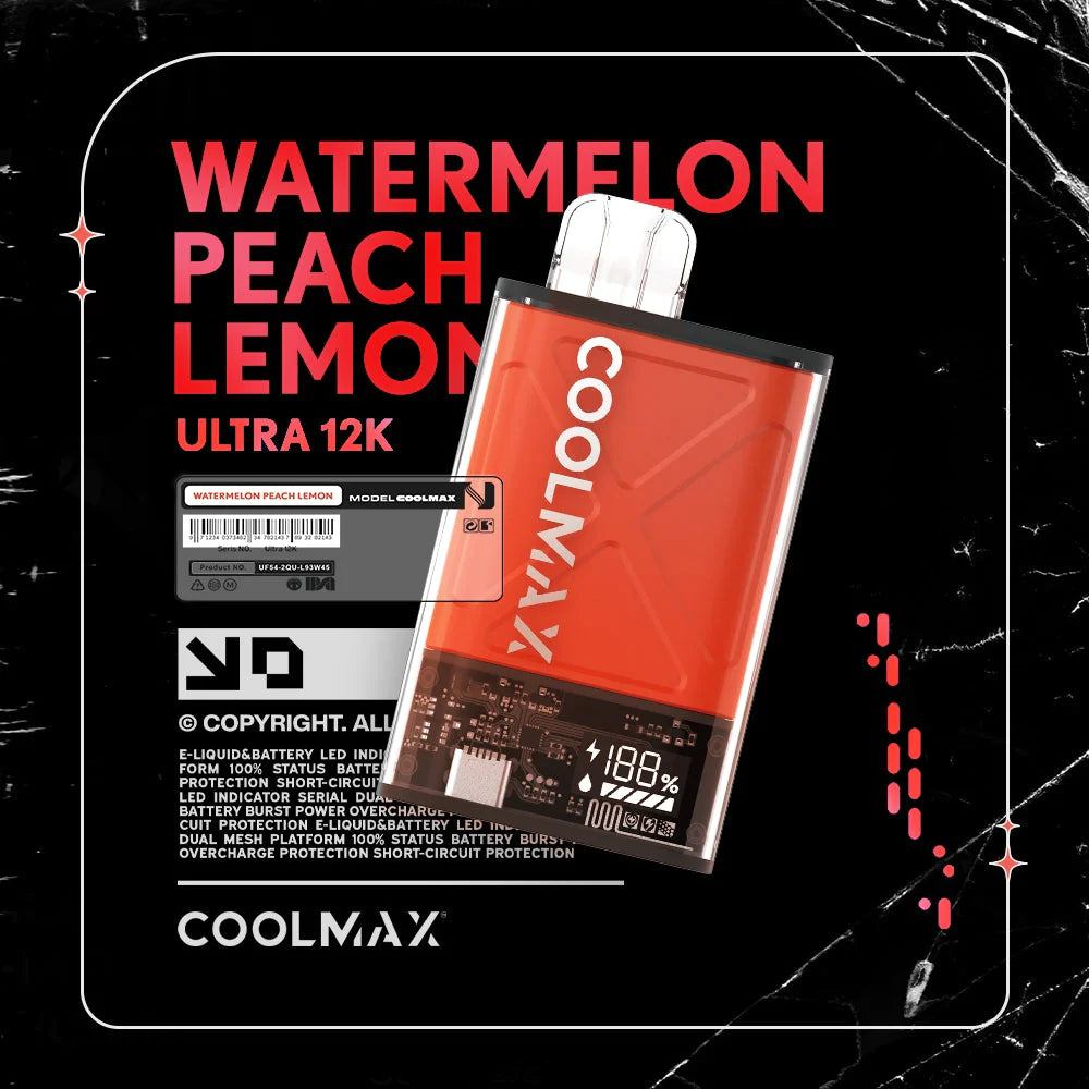 COOLMAX Ultra 12K Disposable Vape - Watermelon Peach Mango