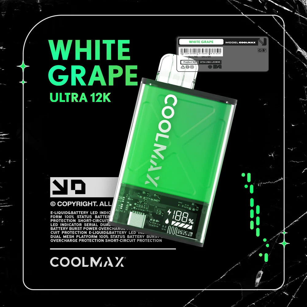 COOLMAX Ultra 12K Disposable Vape - White Grape